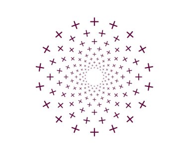 Kar Taneleri Dairesel Sarmal Desen Mor Renk Soyut Tasarım Vektörü İllüstrasyonu