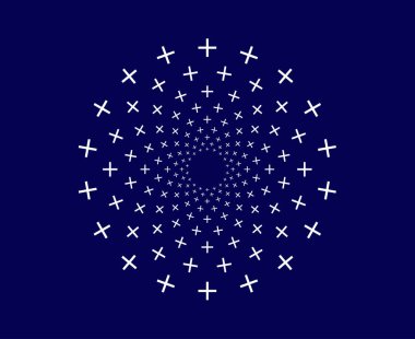 Kar Taneleri Dairesel Döngü Mavisi Soyut Tasarım Vektörü Çizimi