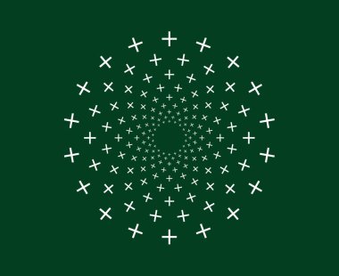 Kar Taneleri Dairesel Spiral Desen Yeşil Soyut Tasarım Vektörü Resimleri