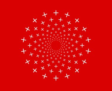 Kar Taneleri Dairesel Döngü Şablonu Kırmızı Soyut Tasarım Vektörü İllüstrasyonu