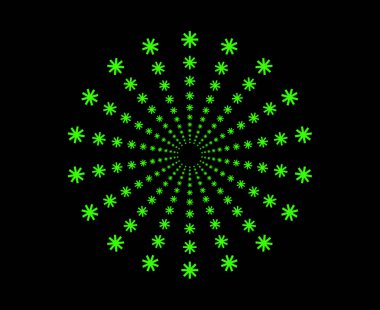 Çiçekli Mandala Döner Dairesel Şablon Yeşil Renk Soyut Tasarım Vektörü İllüstrasyonu