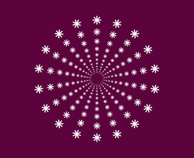 Flowery Mandala Sarmal Mor Dairesel Mor Soyut Tasarım Vektörü İllüstrasyonu