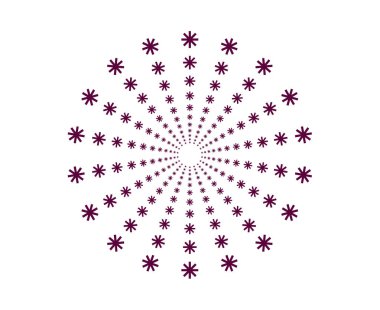 Çiçekli Mandala Sarmal Mor Dairesel Mor Renk Soyut Tasarım Vektörü İllüstrasyonu