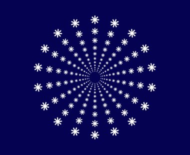 Çiçekli Mandala Döner Dairesel Modeli Mavi Soyut Tasarım Vektörü İllüstrasyonu