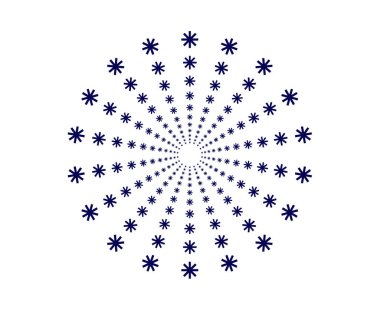 Çiçekli Mandala Döner Dairesel Modeli Mavi Renk Soyut Tasarım Vektörü İllüstrasyonu