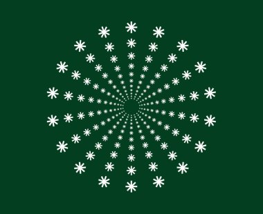 Çiçekli Mandala Döner Dairesel Desen Yeşil Soyut Tasarım Vektörü İllüstrasyonu