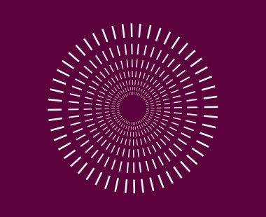 Spiral Radikal Dairesel Çizgiler Mor Soyut Tasarım Vektörü İllüstrasyonu