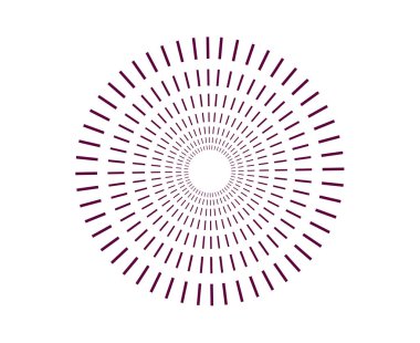 Spiral Radikal Dairesel Çizgiler Mor Renk Soyut Tasarım Vektörü İllüstrasyonu