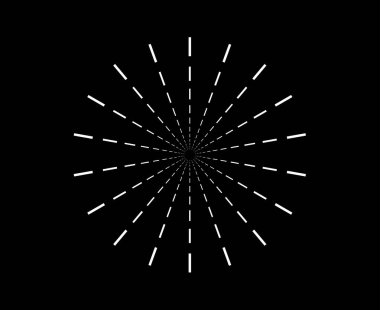 Radikal Radyasyon Çizgileri Sarmal Şablon Siyah ve Beyaz Renk Soyut Tasarım Vektörü İllüstrasyonu