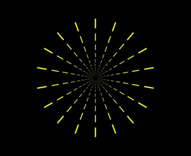 Radikal Radyasyon Çizgileri Spiral Desen Sarı Renk Soyut Tasarım Vektörü İllüstrasyonu