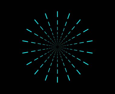 Radikal Radyasyon Çizgileri Spiral Desen Cyan Renk Soyut Tasarım Vektörü İllüstrasyonu