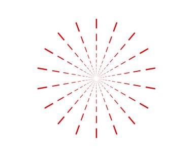 Radikal Radyasyon Çizgileri Spiral Şablon Kırmızı Renk Soyut Tasarım Vektörü İllüstrasyonu