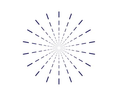 Radikal Radyasyon Çizgileri Spiral Desen Mavi Renk Soyut Tasarım Vektörü İllüstrasyonu