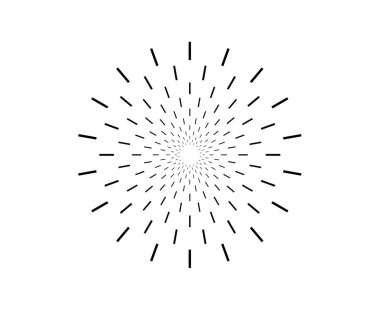 Parlak Yıldız patlaması dairesel desen Siyah Renk Soyut Tasarım Vektörü İllüstrasyonu