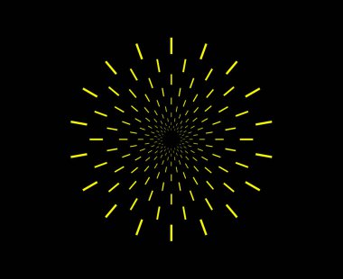 Parlak Yıldız patlaması dairesel desen Sarı Renk Soyut Tasarım Vektörü İllüstrasyonu