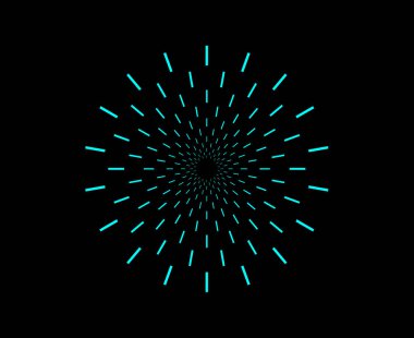 Parlak Yıldız patlaması dairesel desen Cyan Renk Soyut Tasarım Vektörü İllüstrasyonu