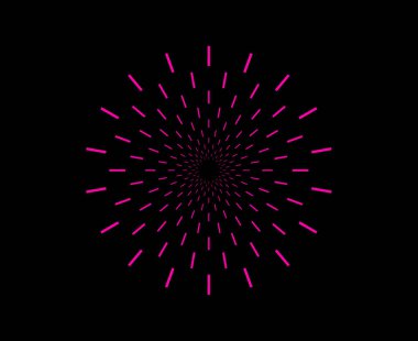 Parlak Yıldız patlaması dairesel desen Pembe Renk Soyut Tasarım Vektörü İllüstrasyonu