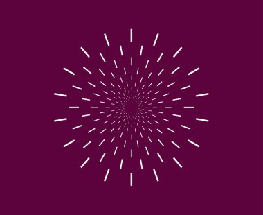 Radiant Starburst Circular Spiral Pattern Purple Abstract Design Vector Illustration