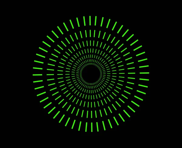 Spiral Radyal Dairesel Çizgiler Desen Yeşil Renk Soyut Tasarım Vektörü İllüstrasyonu