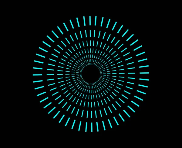 Spiral Radikal Dairesel Çizgiler Desen Cyan Renk Soyut Tasarım Vektörü İllüstrasyonu