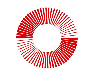 Spiral Dairesel Dönüşüm Şablonu Kırmızı Renk Soyut Tasarım Vektörü İllüstrasyonu