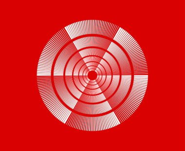 Dairesel Halat Döndürme Radyal Döndürme Şablon Kırmızı Soyut Tasarım Vektör İllüstrasyonu