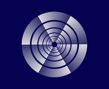 Dairesel Halat Dönüşü Radial Döngü Mavisi Soyut Tasarım Vektörü İllüstrasyonu