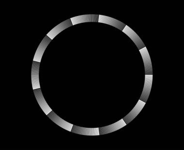 Halat Radial Dairesel Desenli Siyah ve Beyaz Renkli Soyut Tasarım Vektörü İllüstrasyonu