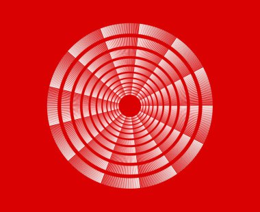 Spiral Dairesel Desen Geometrik Kırmızı Soyut Modern Tasarım Vektörü İllüstrasyonu