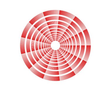 Spiral Dairesel Desen Geometrik Kırmızı Renk Soyut Modern Tasarım Vektörü İllüstrasyonu