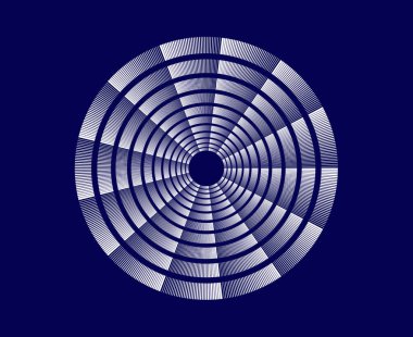 Spiral Dairesel Desen Geometrik Mavi Soyut Modern Tasarım Vektörü İllüstrasyonu