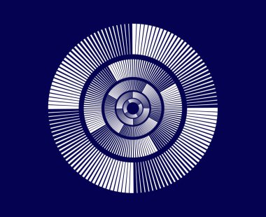 Desenli dairesel sarmal geometrik Modern Mavi Soyut Tasarım Vektörü İllüstrasyonu