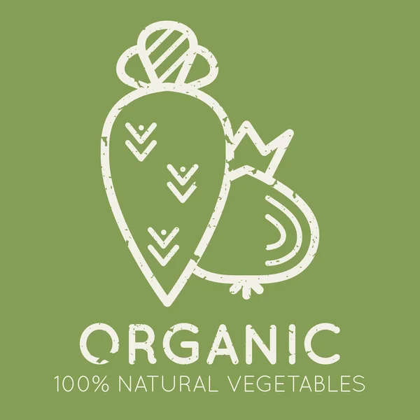 Emblema agrícola con verduras — Vector de stock