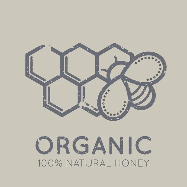 Emblème nutritionnel avec abeille domestique — Image vectorielle