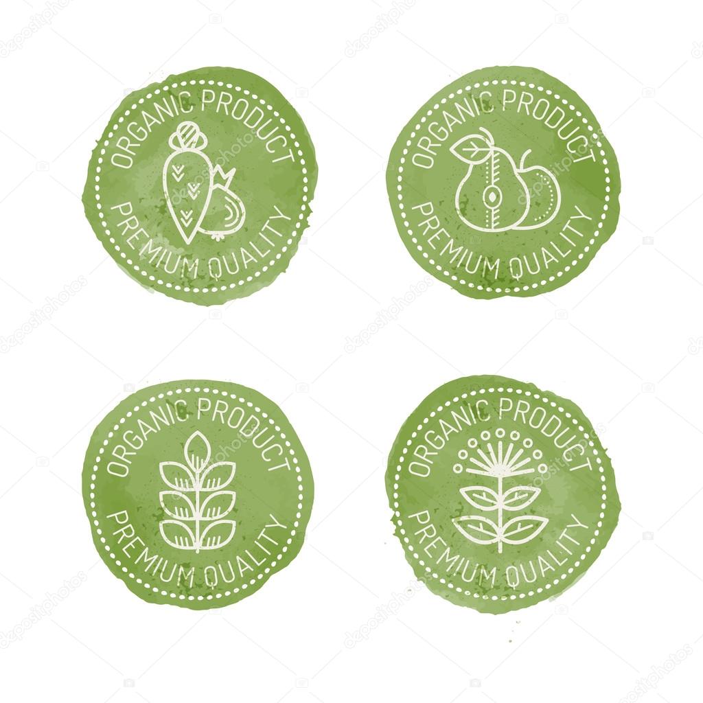 Food Badges for organic products. 