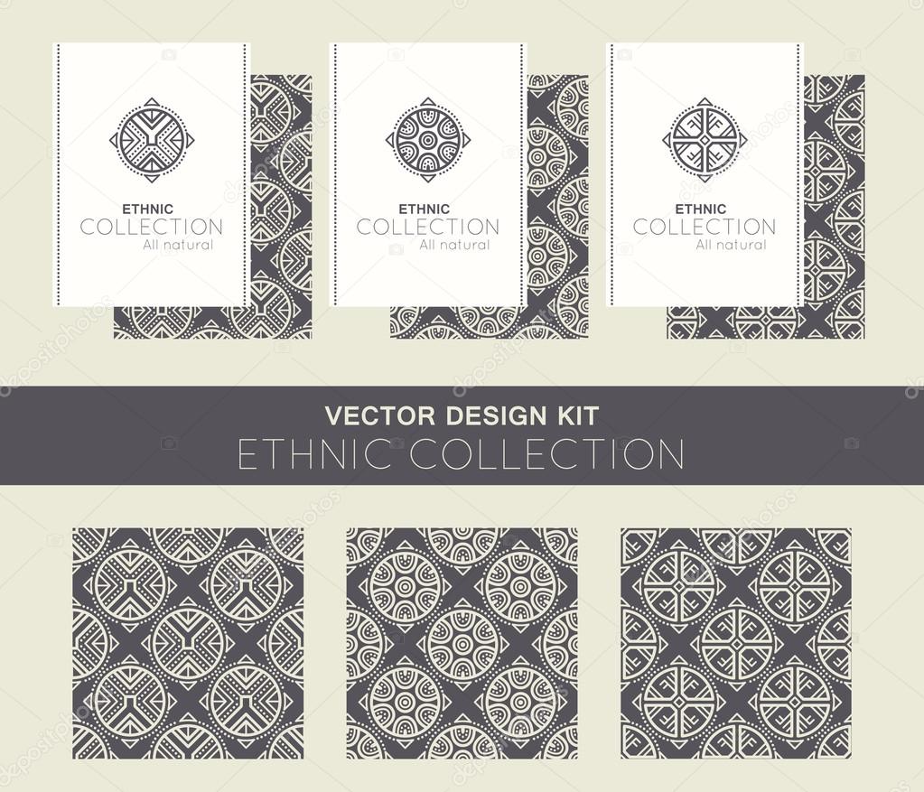 Vector seamless pattern with ethnic regular ornament