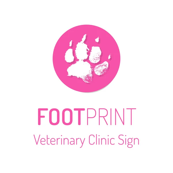 Veterinary clinic vector logo with the footprint sign — Stock Vector