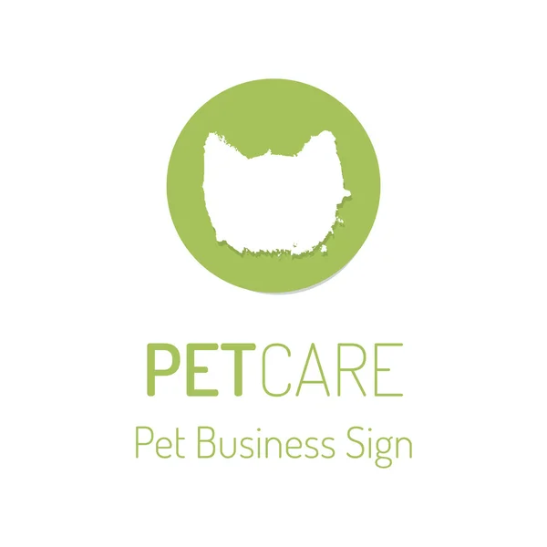 Pet care vector logo with the footprint sign — Stock Vector