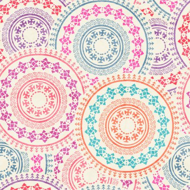 Yuvarlak geometrik süs ile kabile dikişsiz arka plan