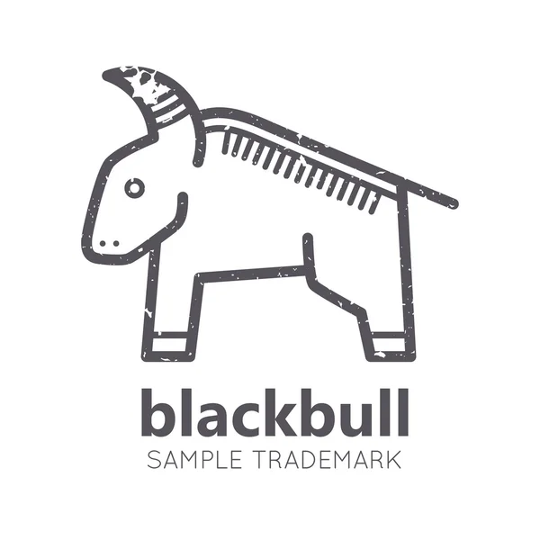 Icono animal con buey — Vector de stock