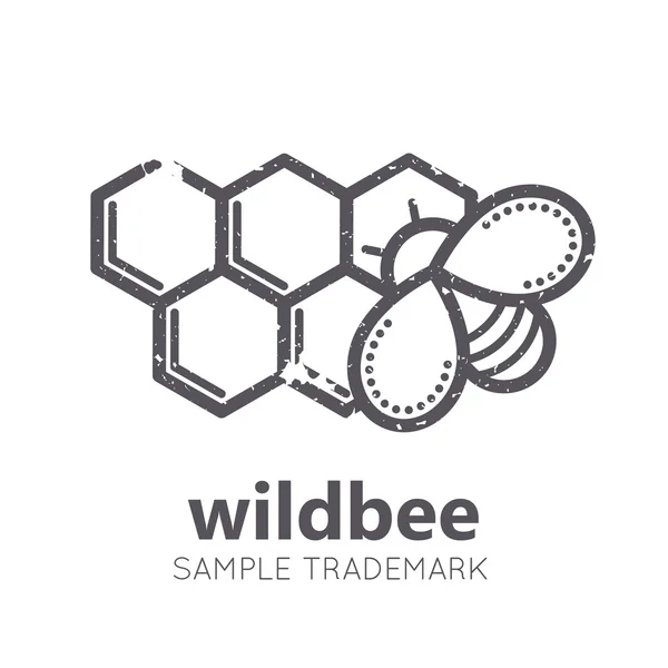 Emblema nutricional con miel de abeja — Vector de stock