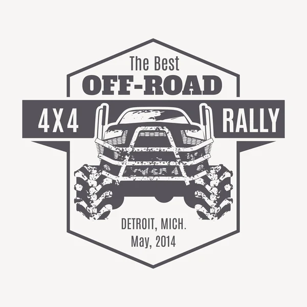 Off-road voertuig vector emblemen, labels en emblemen — Stockvector