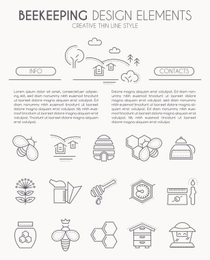 İnce çizgi tasarım kiti ile arıcılık kutsal kişilerin resmi