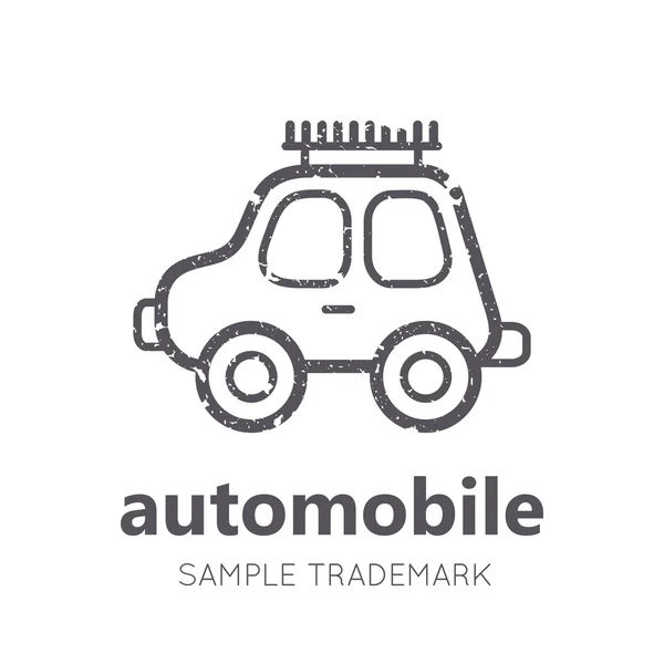 Babyish pictogram met speelgoedauto in vlakke lineaire stijl — Stockvector