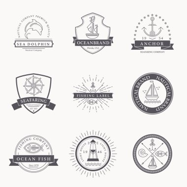 Deniz Denizcilik rozetleri, etiketleri ve logolar