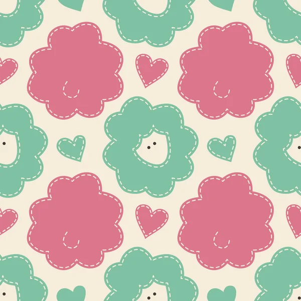 Cute cartoon seamless pattern with sheep. Childish style vector — Stockvector