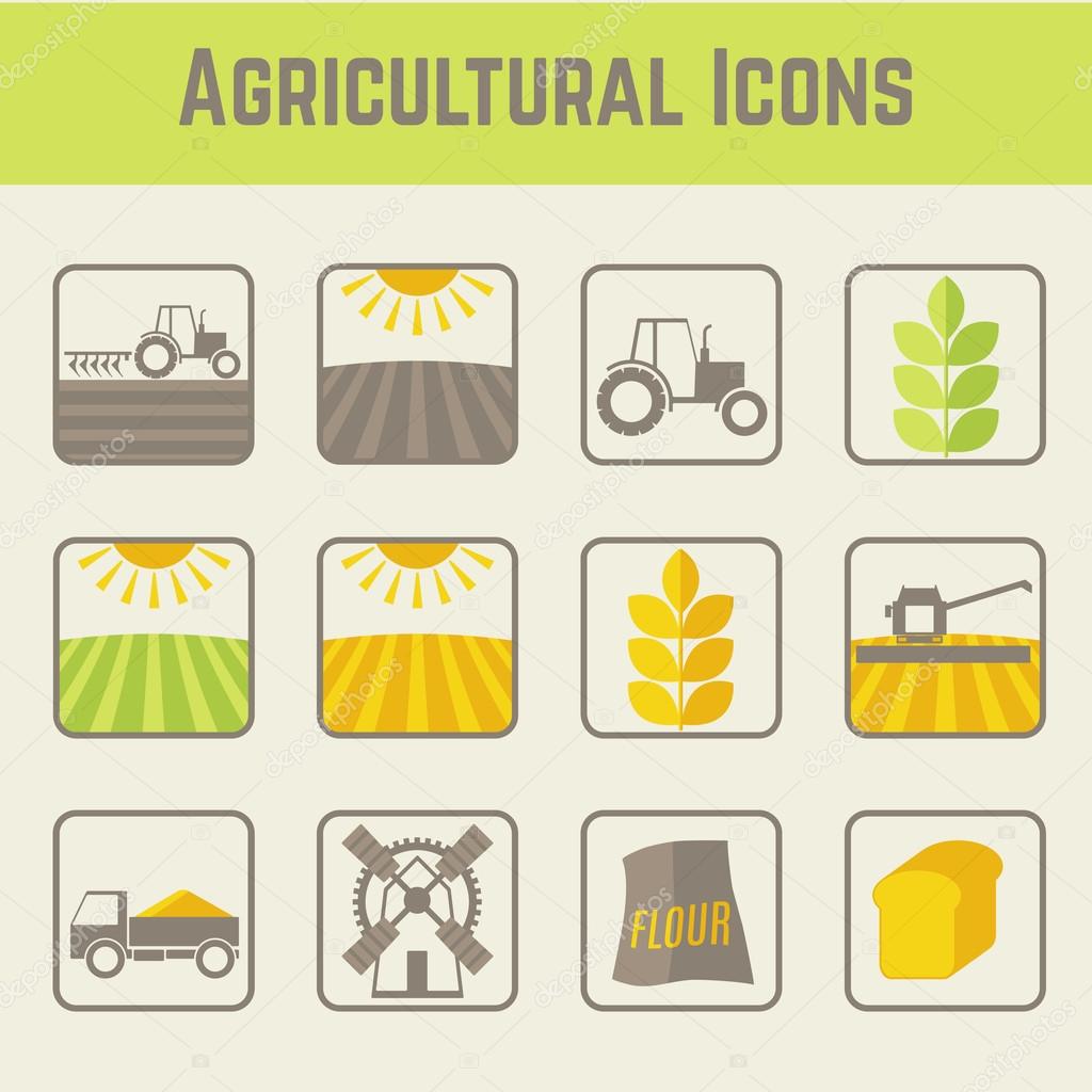 Set of agricultural icons 