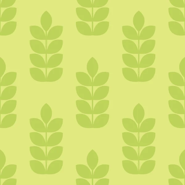 De naadloze patroon vector met groene korenaren van tarwe. — Stockvector