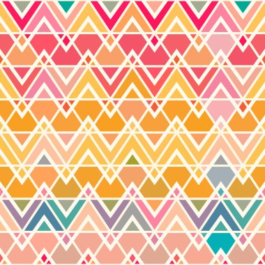 Doygun renkli üçgenler ile geometrik desen.