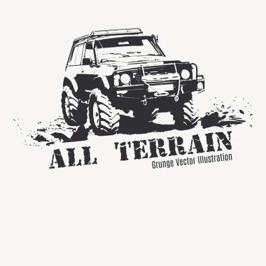 Siyah Offroad araç sıçramalarına çamur ile.